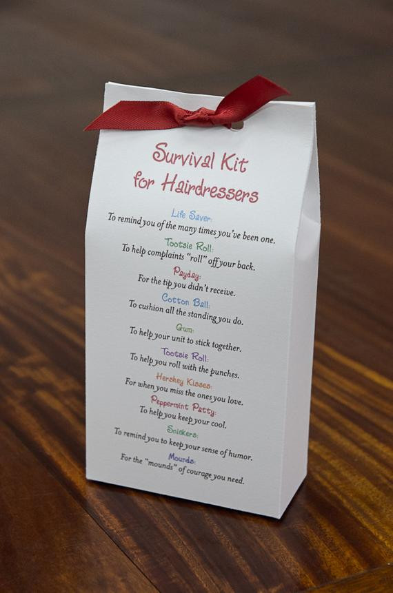 Christmas Gift Ideas For Hairdresser
 Survival Kit for Hairdressers Printable PDF