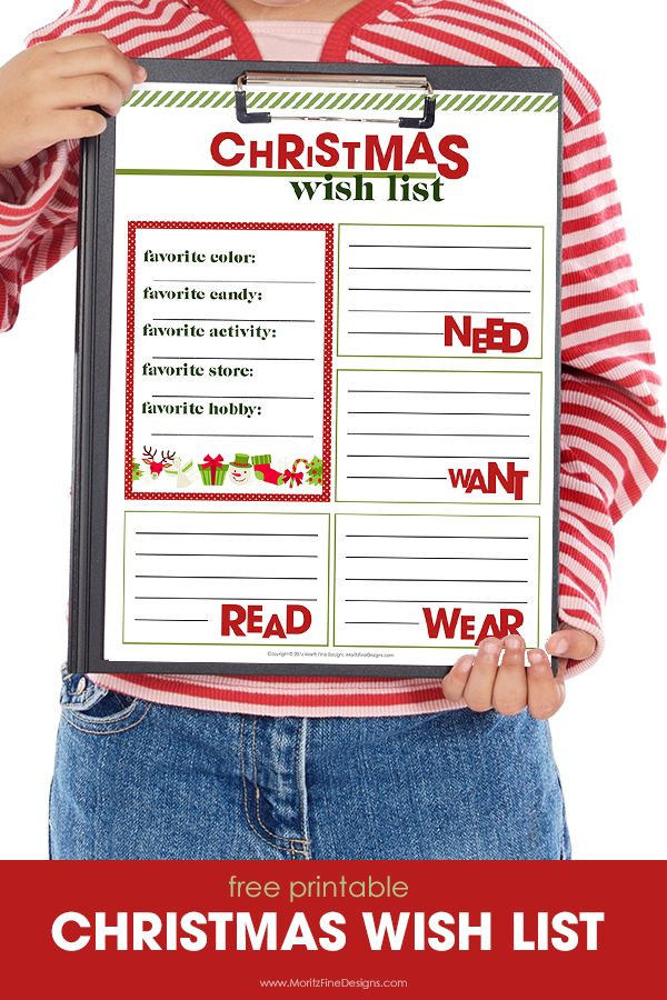 Christmas Gift List Ideas
 Free Printable Christmas Wish List