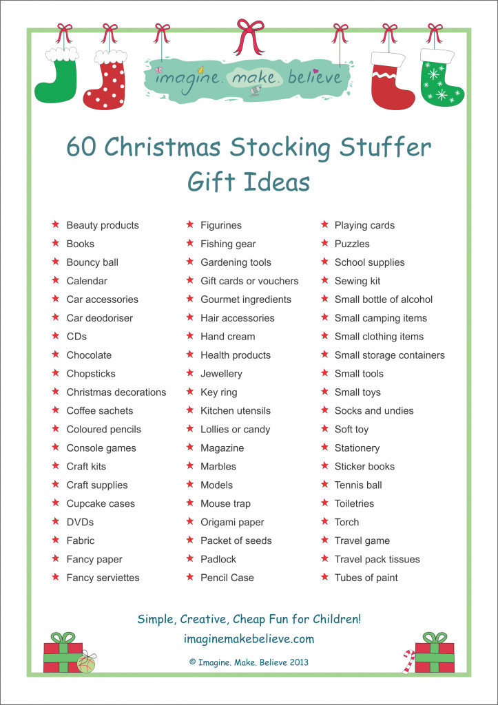 Christmas Gift List Ideas
 Christmas Stocking Stuffer Ideas Imagine Make Believe