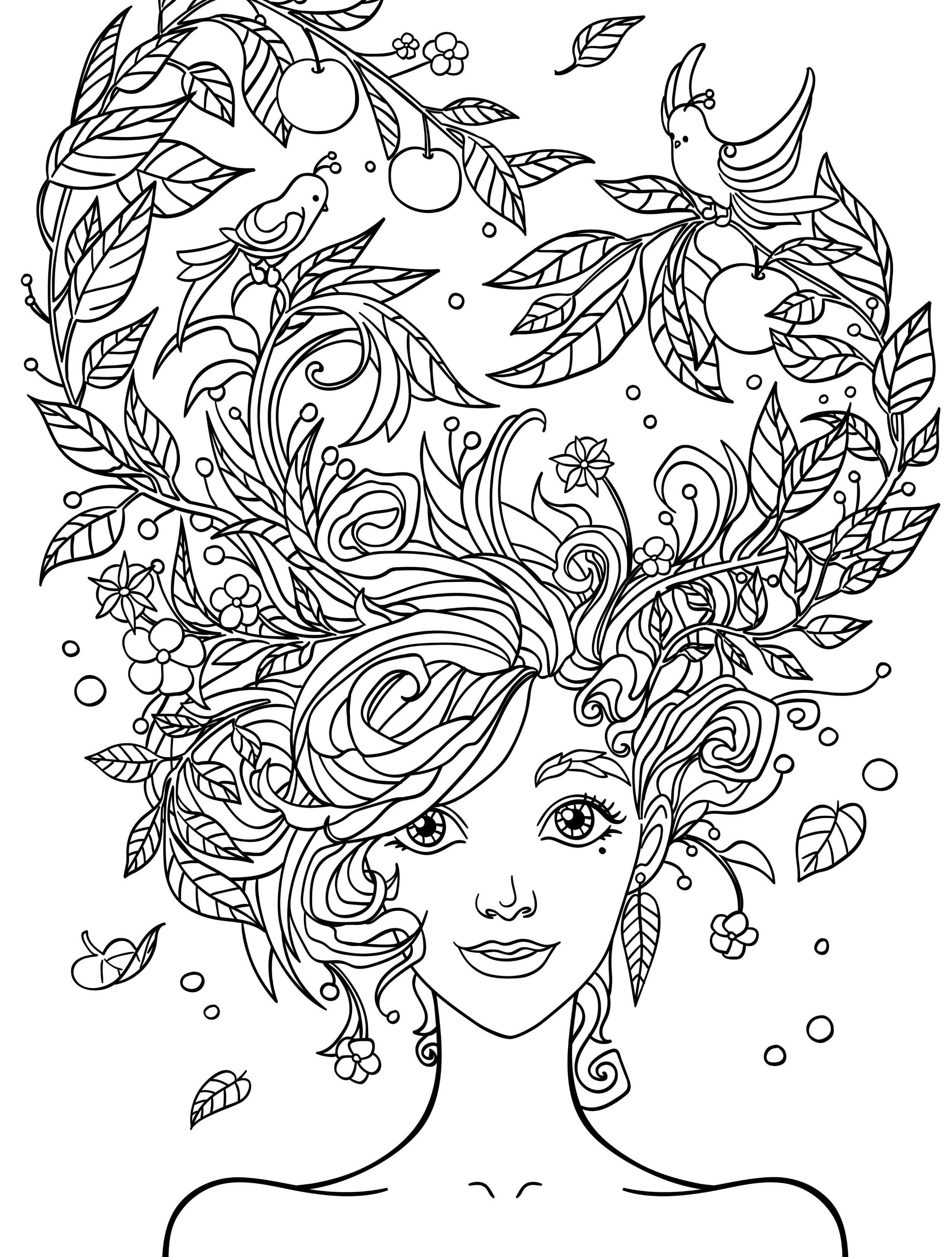 Christmas Girl Coloring Pages For Adults
 10 Crazy Hair Adult Coloring Pages Page 5 of 12 Nerdy