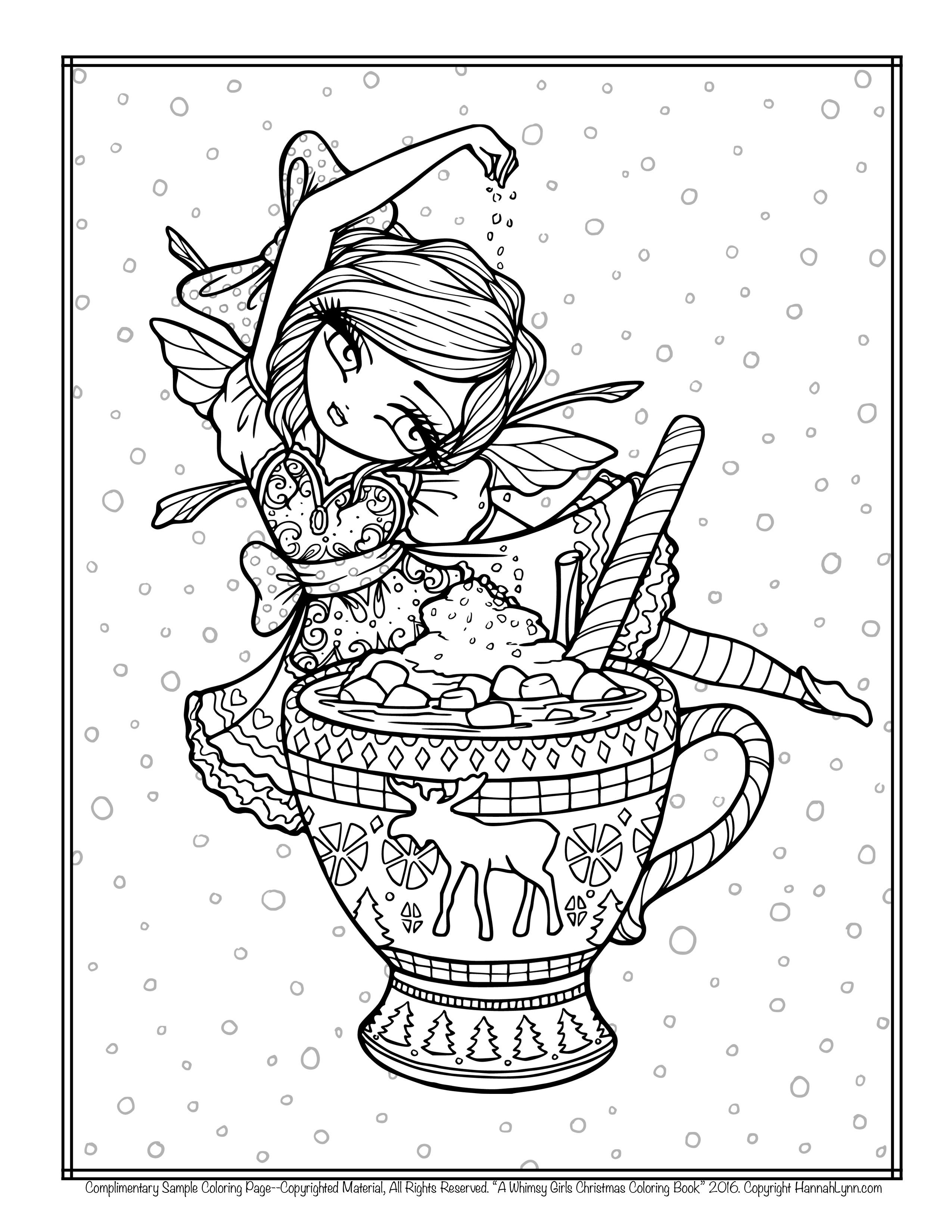 Christmas Girl Coloring Pages For Adults
 FREE Hannah Lynn Coloring Page HannahLynn Hot Cocoa
