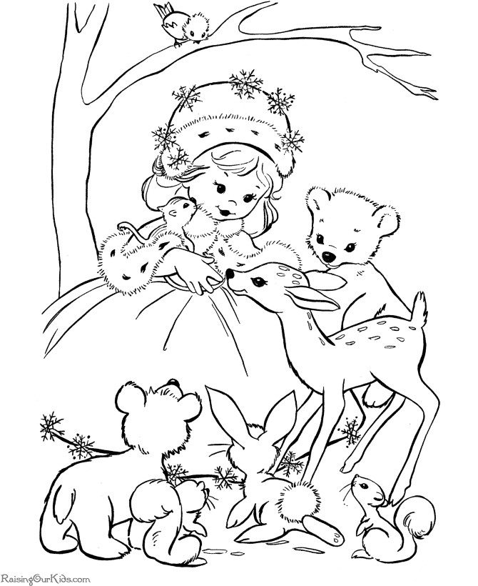 Christmas Girl Coloring Pages For Adults
 Free Printable Christmas Color Pages Coloring Home