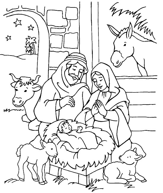 Christmas Nativity Coloring Pages
 Jesus Is Born Coloring Page