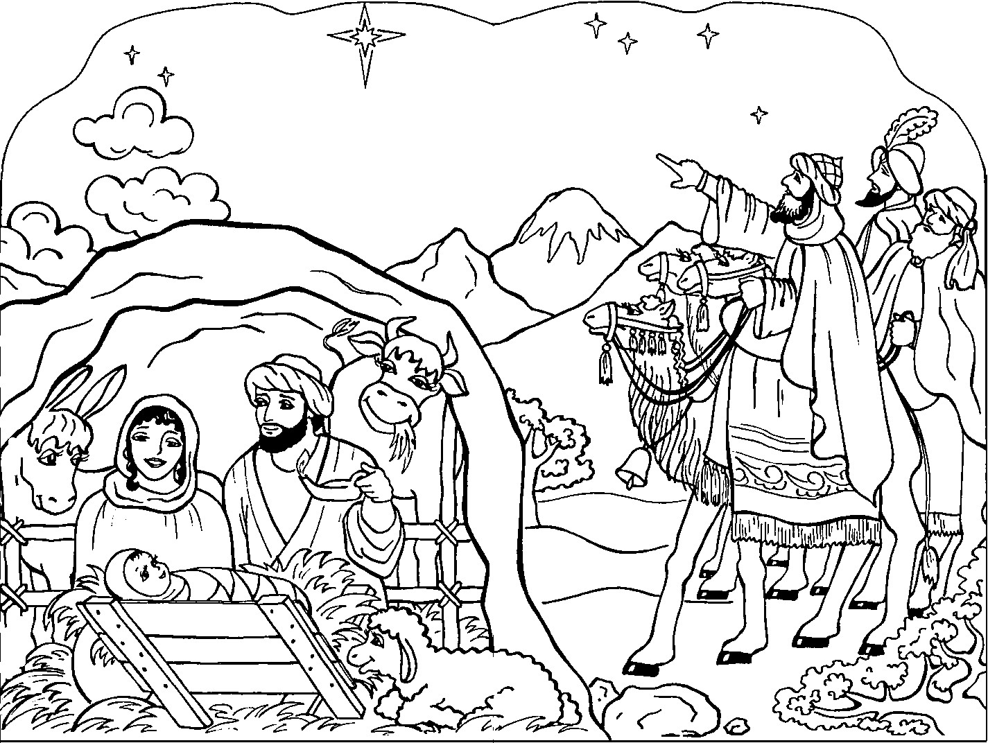 Christmas Nativity Coloring Pages
 Free Printable Nativity Coloring Pages for Kids Best
