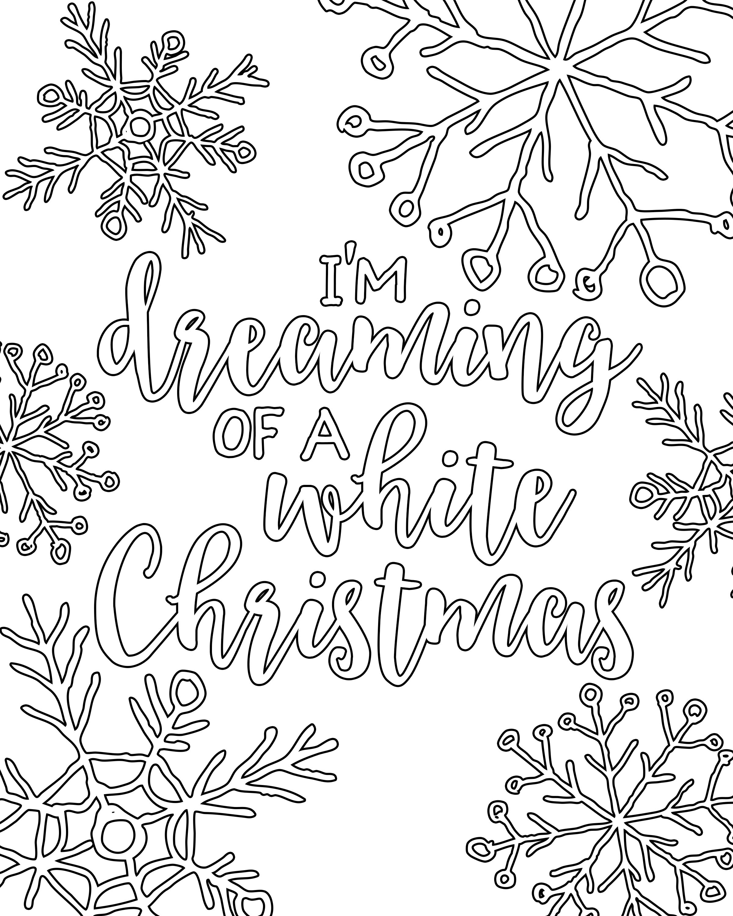 Christmas Printable Coloring Sheets
 Free Printable White Christmas Adult Coloring Pages Our