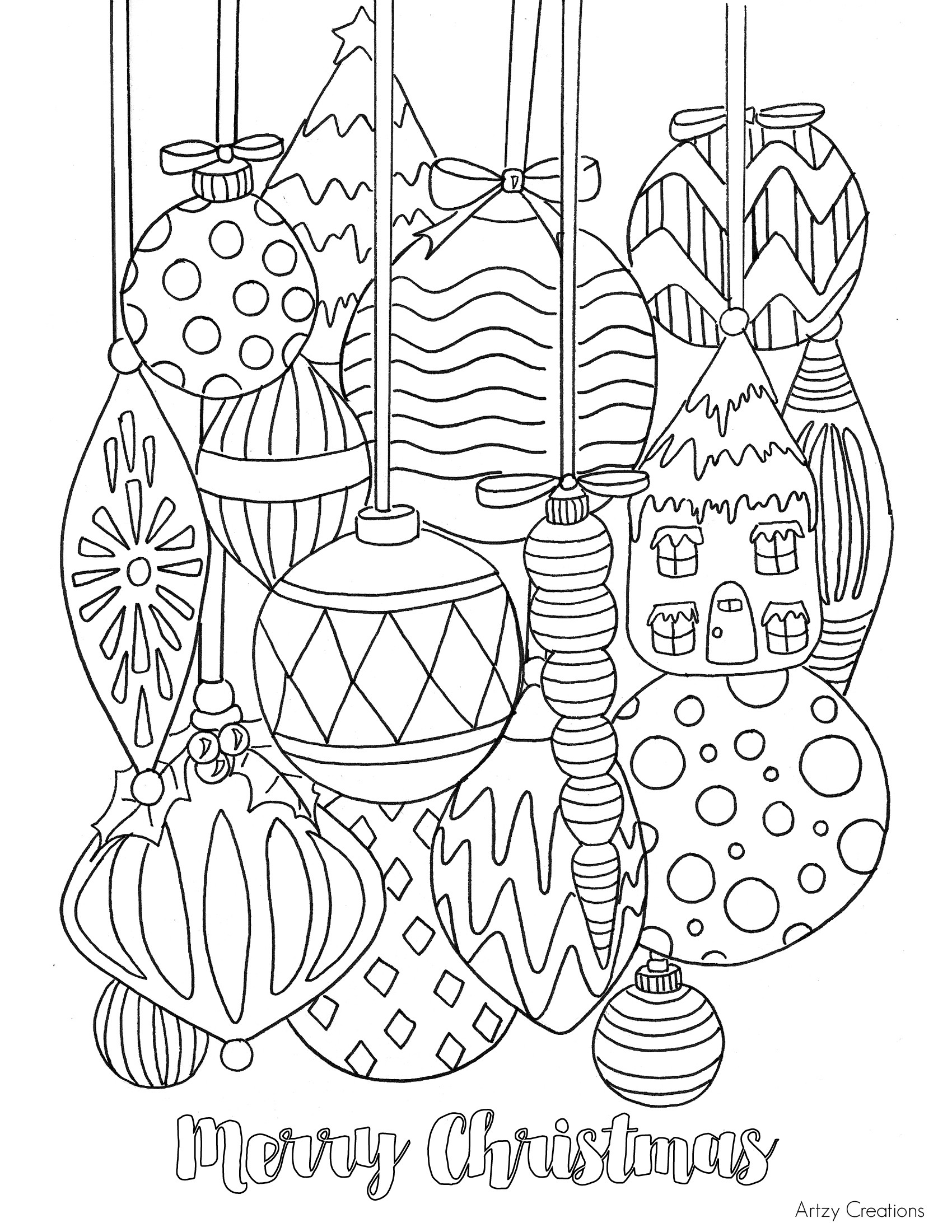 Christmas Printable Coloring Sheets
 Free Christmas Ornament Coloring Page TGIF This