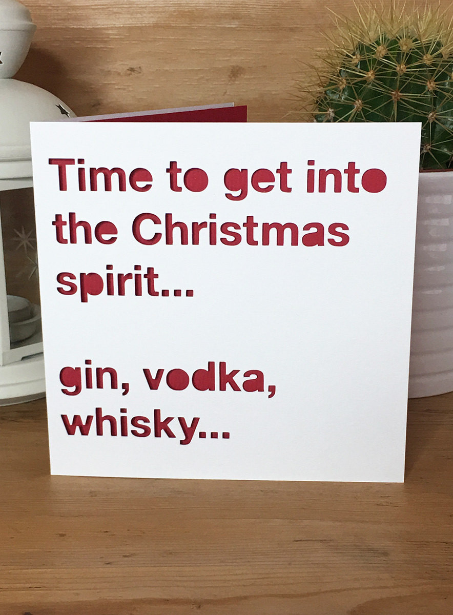 Christmas Spirit Quotes
 Christmas Card Drink Spirit quote alcohol funny Christmas