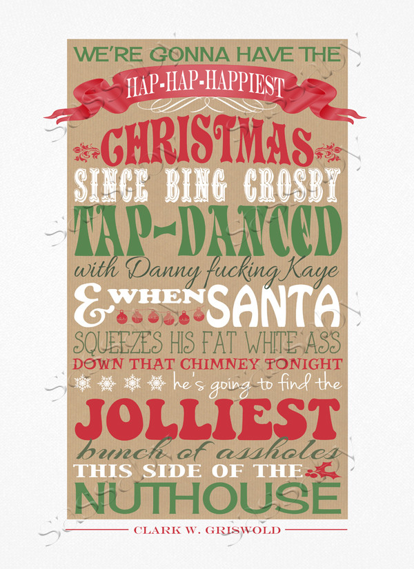 Christmas Vacation Quotes
 Christmas Vacation Poster Red & Green Sassaby Parties