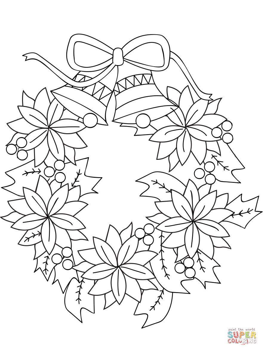 Christmas Wreath Coloring Pages
 Christmas Wreath coloring page
