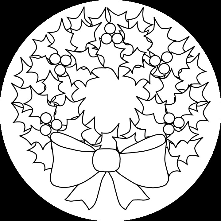 Christmas Wreath Coloring Pages
 Christmas Wreath Picture Christmas Wreath Coloring Page