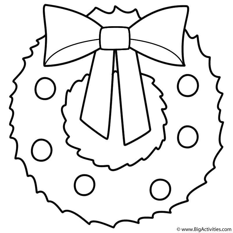 Christmas Wreath Coloring Pages
 Christmas Wreath Coloring Page Christmas