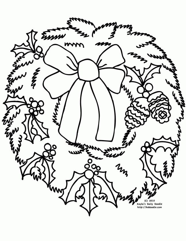 Christmas Wreath Coloring Pages
 Christmas Wreath Coloring Page Coloring Home