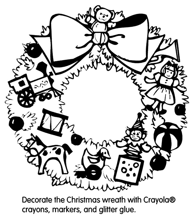 Christmas Wreath Coloring Pages
 Christmas Wreath Coloring Page