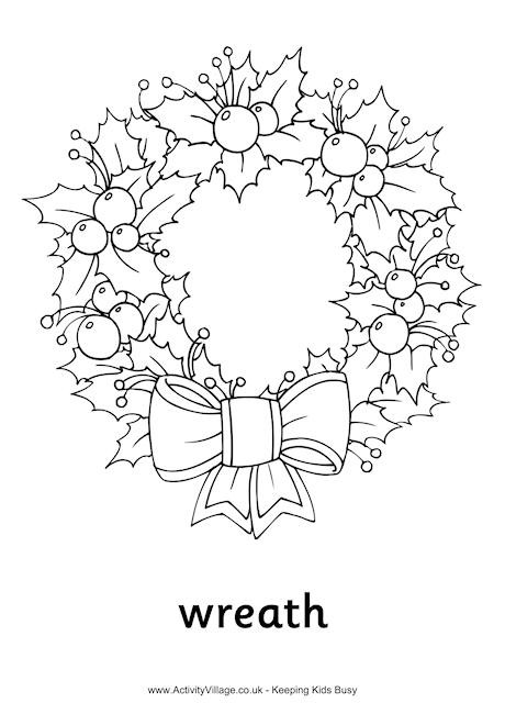 Christmas Wreath Coloring Pages
 Christmas Wreath Colouring Page