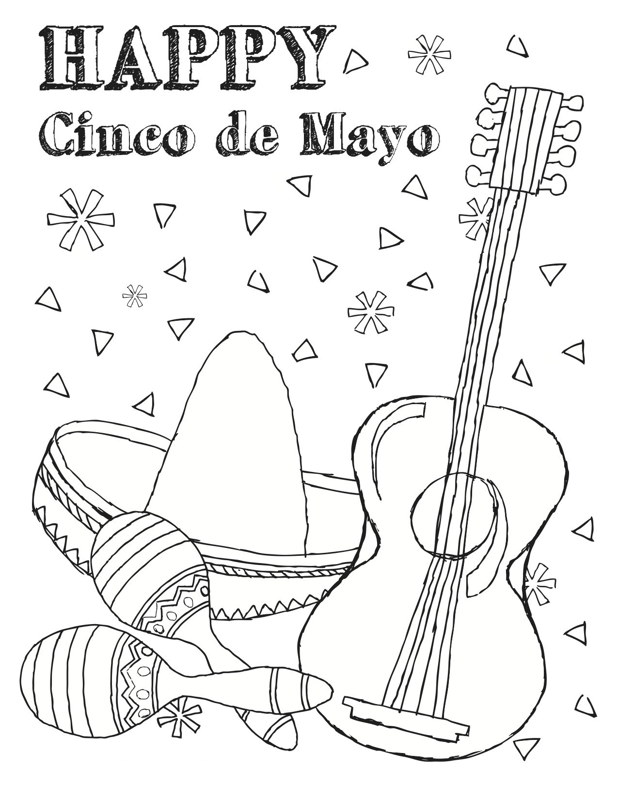Cinco De Mayo Coloring Pages Printable
 Free Printable Cinco De Mayo Coloring Pages For Kids