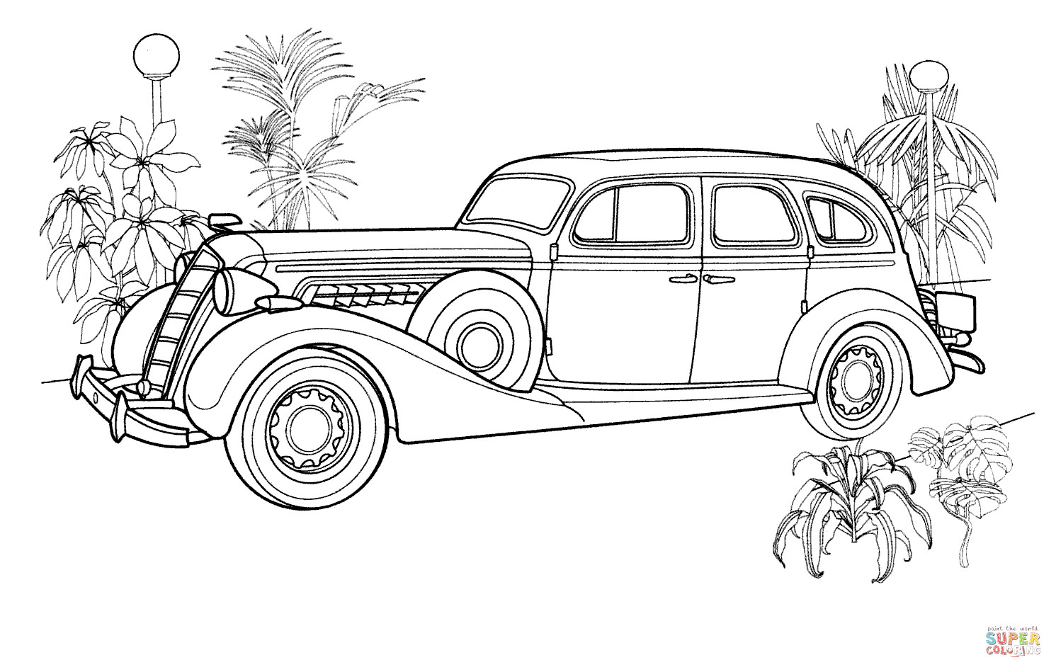 Classic Car Coloring Pages
 Vintage car coloring page