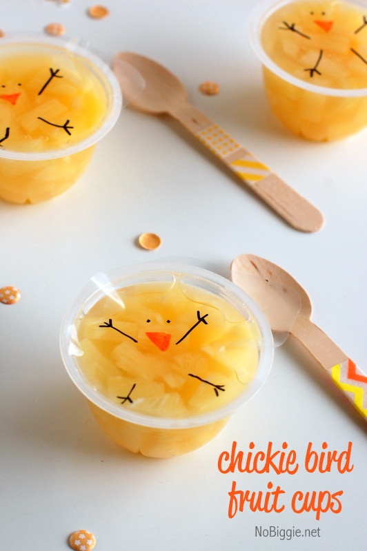 Classroom Easter Party Food Ideas
 Pineapple fruit cup Easter chicks