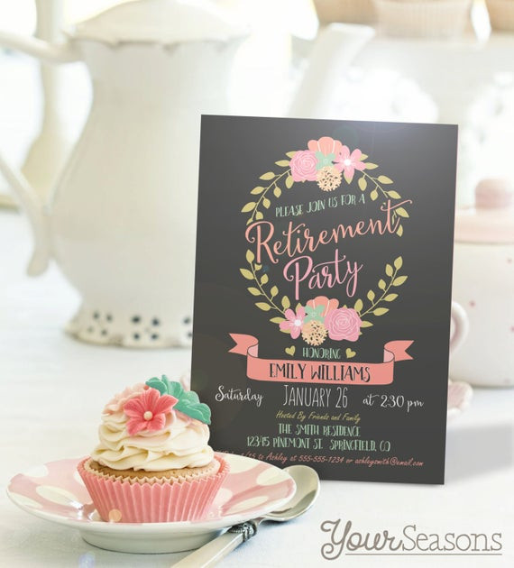 Classy Retirement Party Ideas
 Elegant Floral Retirement Party Invitation Personalized