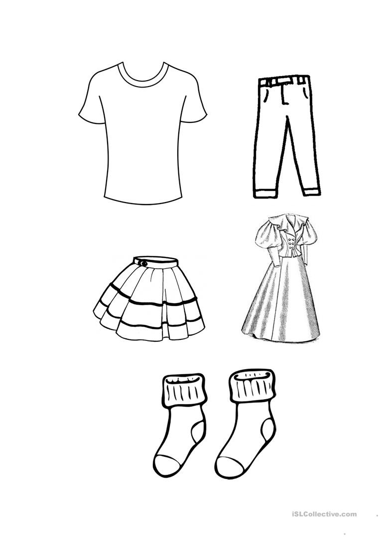 Clothing Coloring Pages Printables
 clothes colouring worksheet Free ESL printable