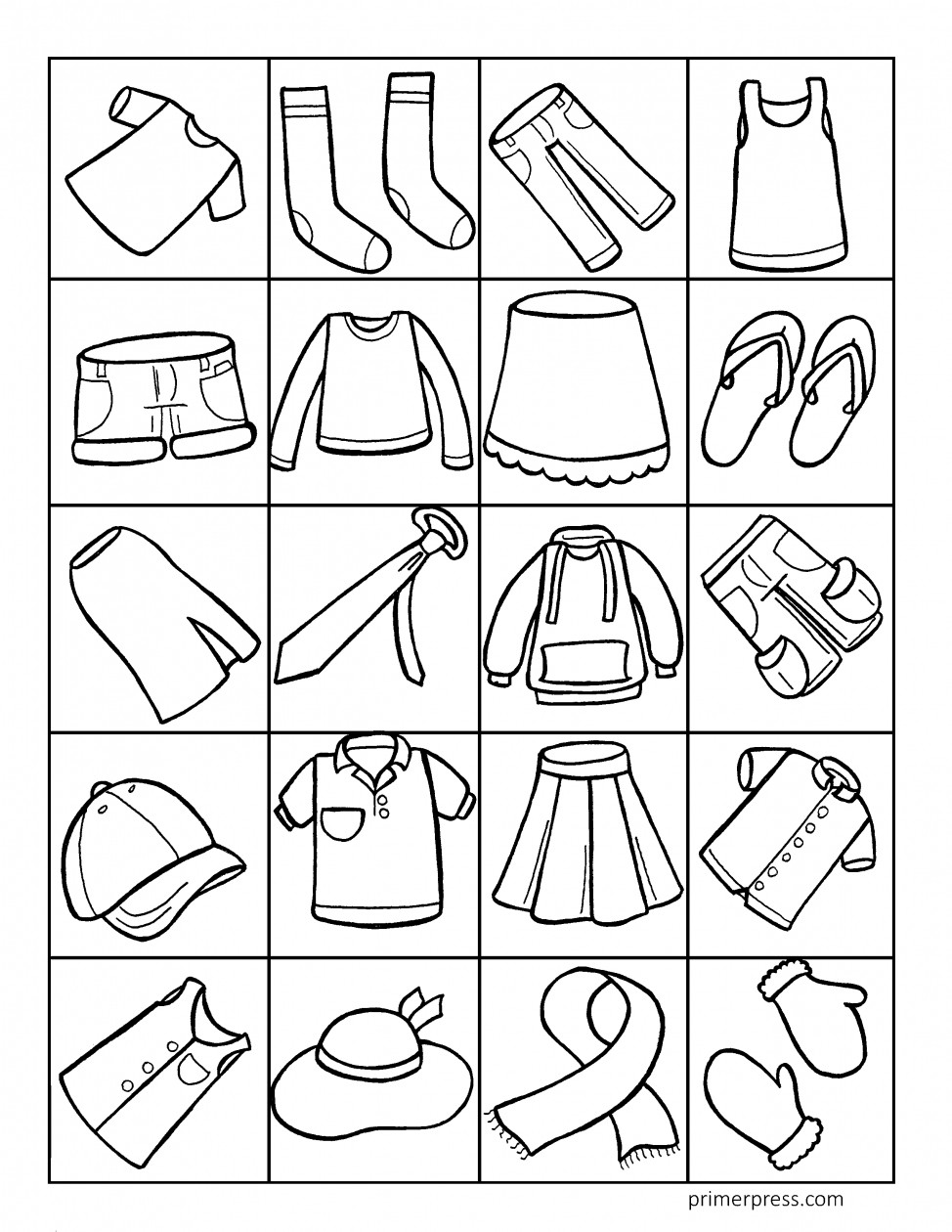 Clothing Coloring Pages Printables
 Clothing Coloring Pages for Preschoolers Collection