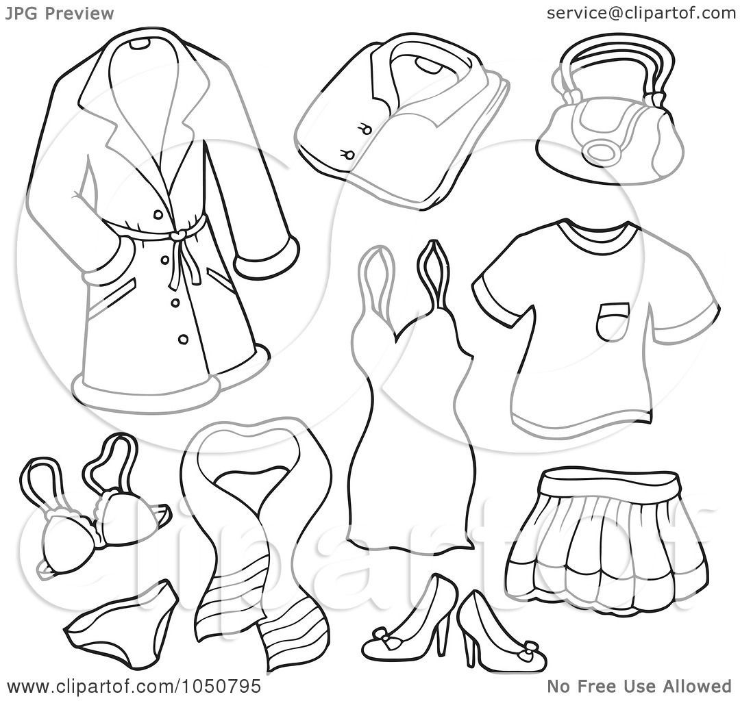 Clothing Coloring Pages Printables
 Royalty Free RF Clip Art Illustration of a Coloring Page