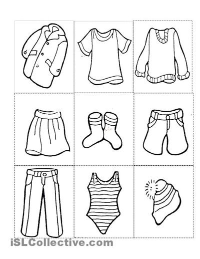 Clothing Coloring Pages Printables
 Clothes Free Printable Kindergarten Worksheets