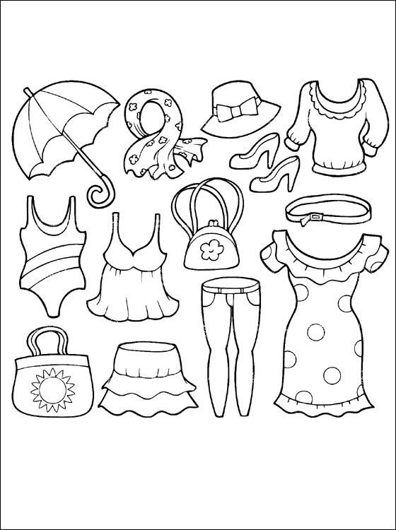 Clothing Coloring Pages Printables
 Summer clothing coloring page Coloring pages