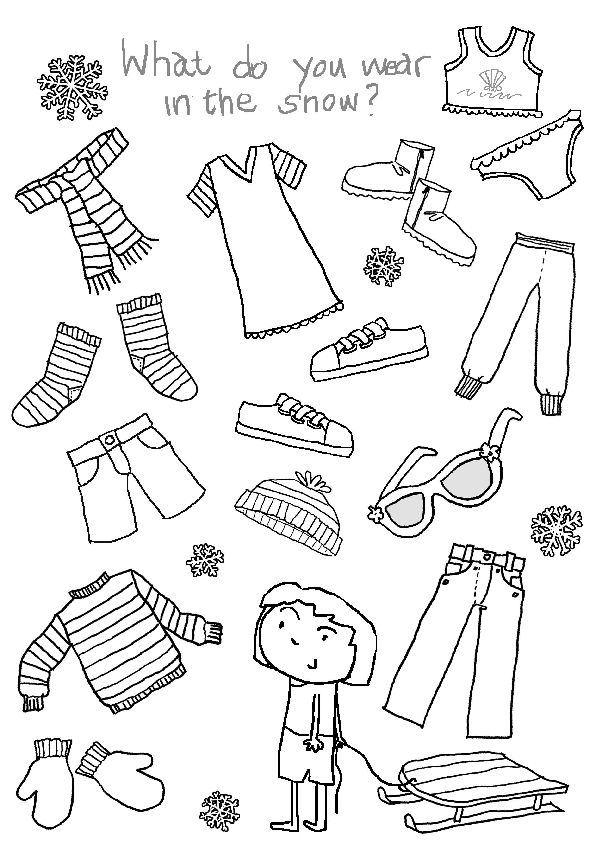 Clothing Coloring Pages Printables
 14 Best of Clothes For Children Worksheets Winter