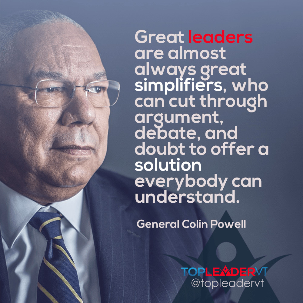 Colin Powell Quote Leadership
 colin powell Top Leader VT