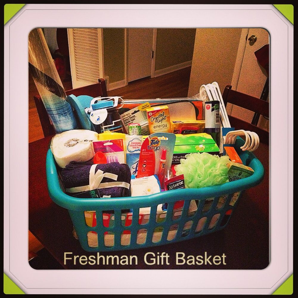 College Graduation Gift Ideas For Sister
 The Freshman Gift basket I made for my sister in law It