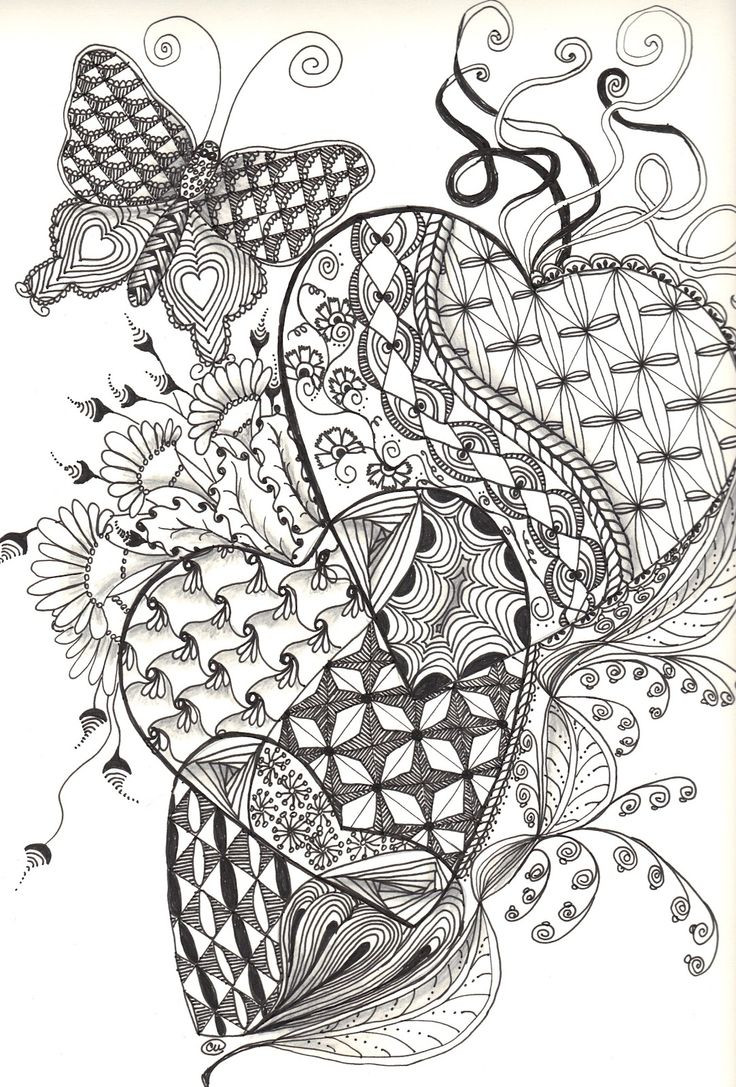 Color Art Coloring Books
 Zentangle Hearts Friday September 21 2012