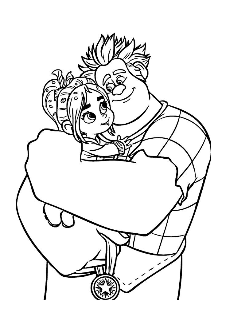 Coloring Book For Toddler
 Ralph and Vanellope coloring pages for kids printable
