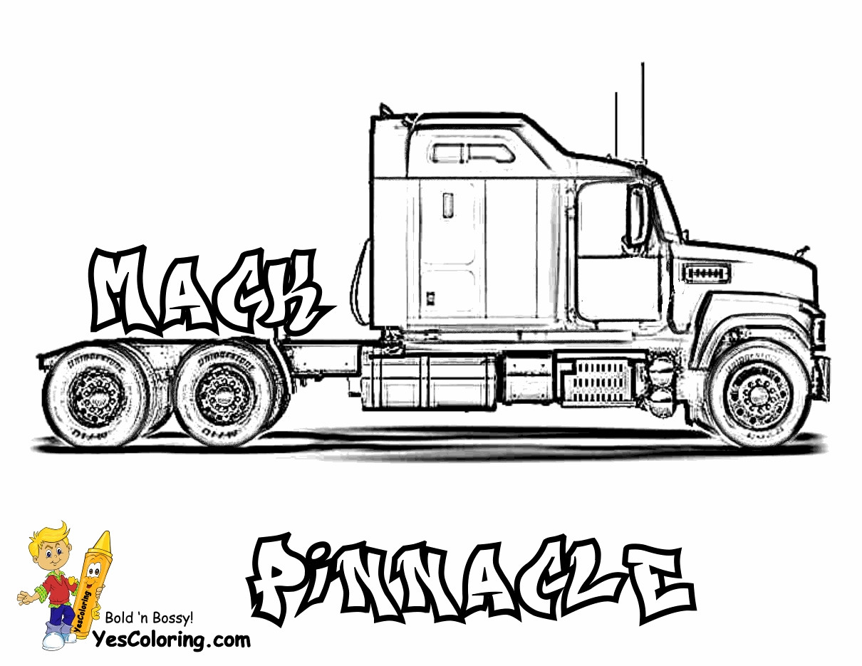 Coloring Book Pages For Boys Trucks
 18 Wheeler Truck Coloring Pages Gallery