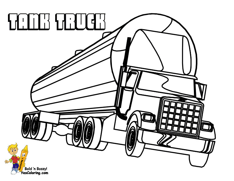 Coloring Book Pages For Boys Trucks
 Big Rig Truck Coloring Pages Free 18 Wheeler