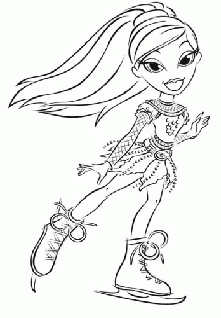 Coloring Book Pages Girls
 coloring pages of bratz skating on ice for girls