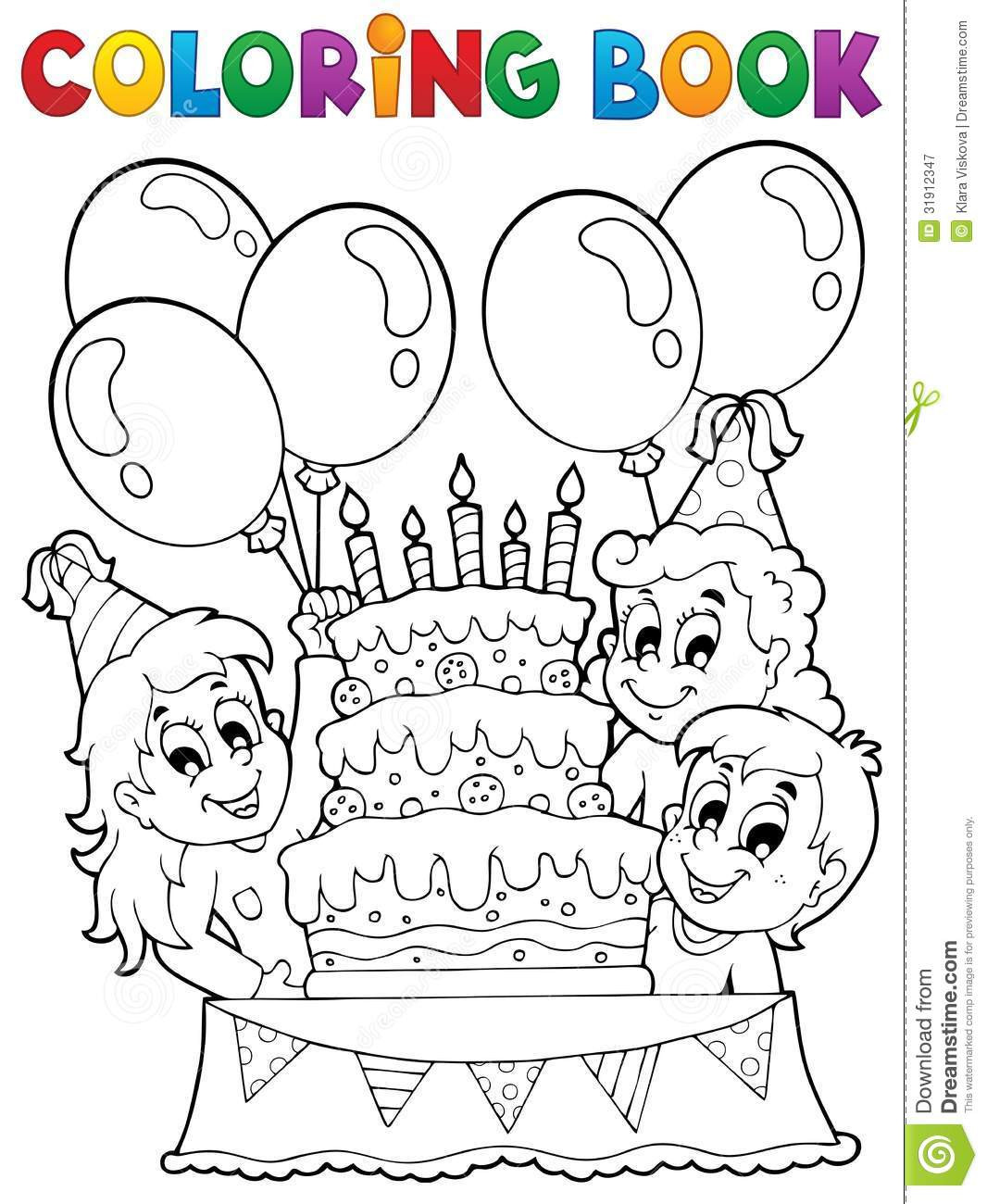 Coloring Book Toddler
 Coloring Book Kids Party Theme 2 Stock Vector Image