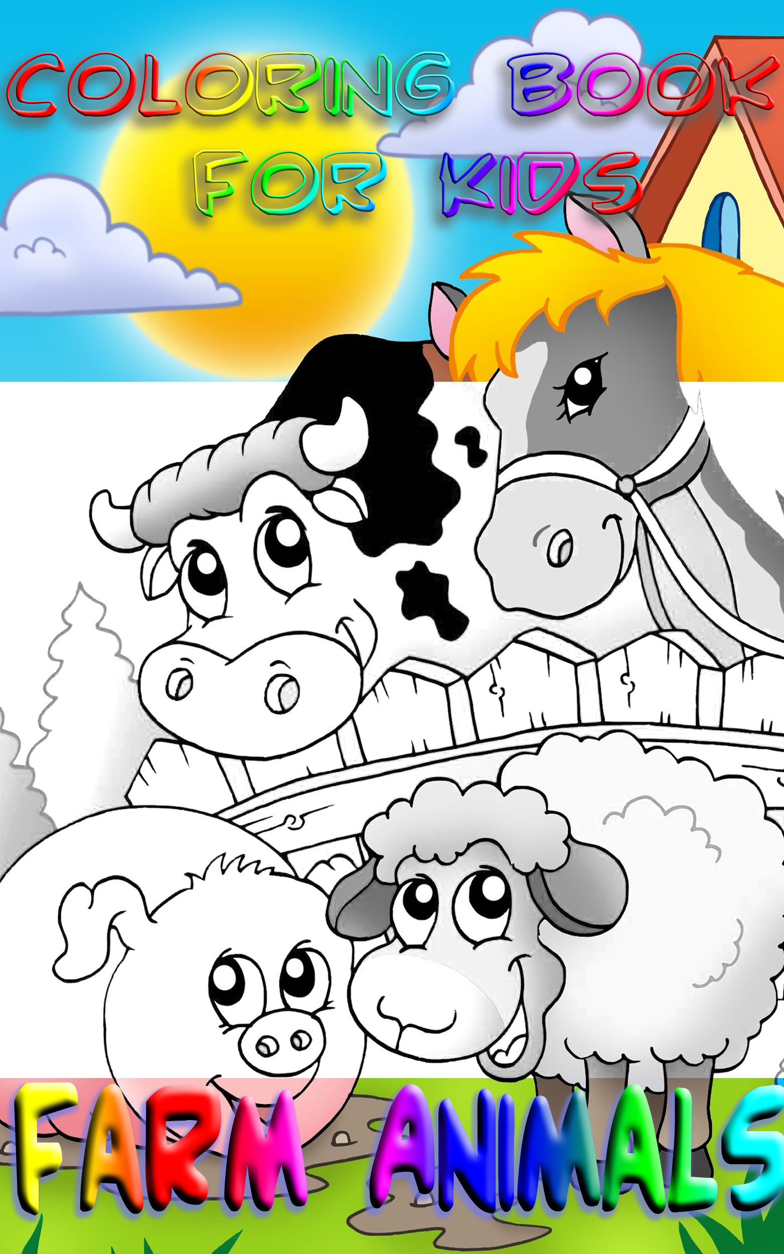 Coloring Books For Kids Animal
 Farm Animals Coloring Book for Kids