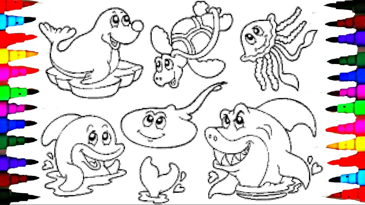 Coloring Books For Kids Animal
 Coloring Pages Sea Animals Coloring Book Videos For
