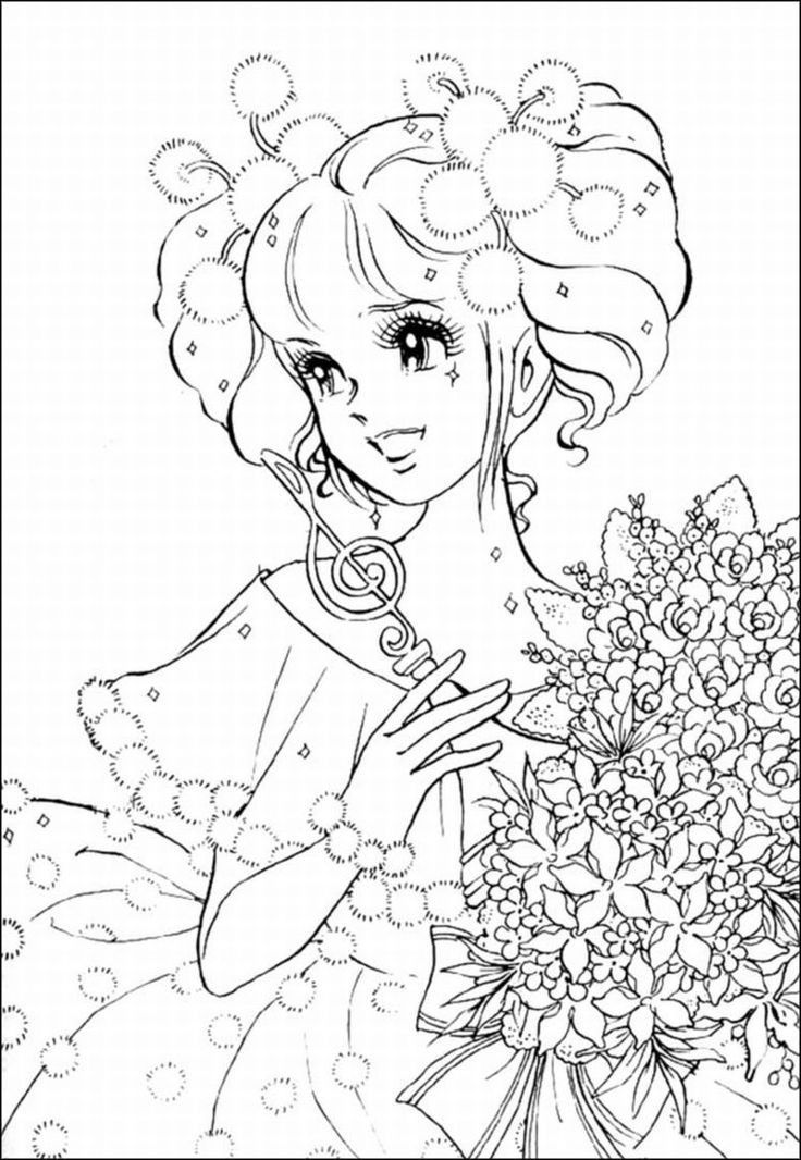 Coloring Pages Adults Girl
 pics anime girl
