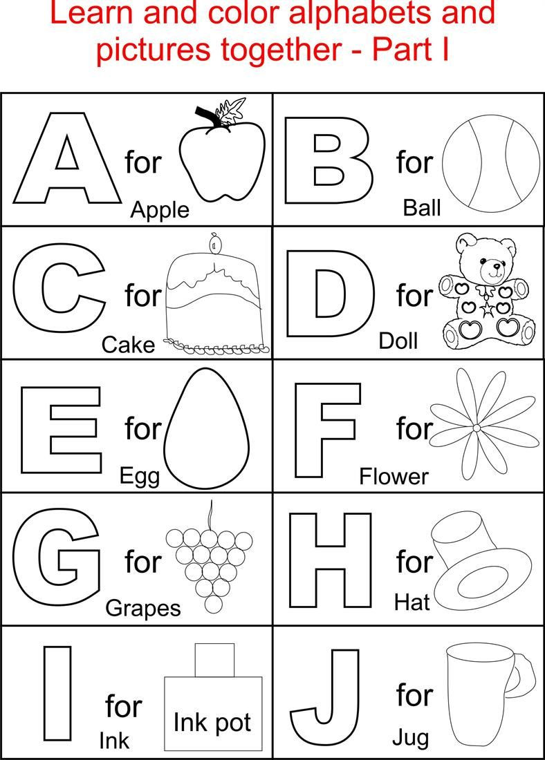 Coloring Pages Alphabet Printable
 Alphabet Part I coloring printable page for kids