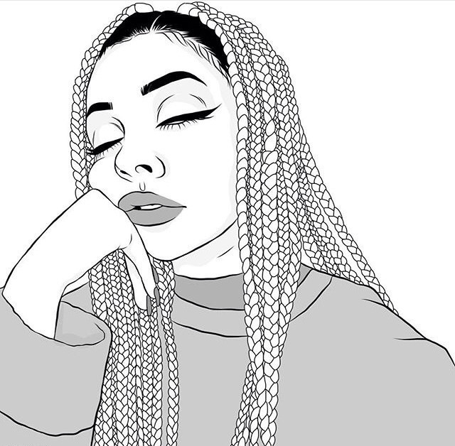 Coloring Pages Black Girls
 Gallery Outline Girl DRAWING ART GALLERY
