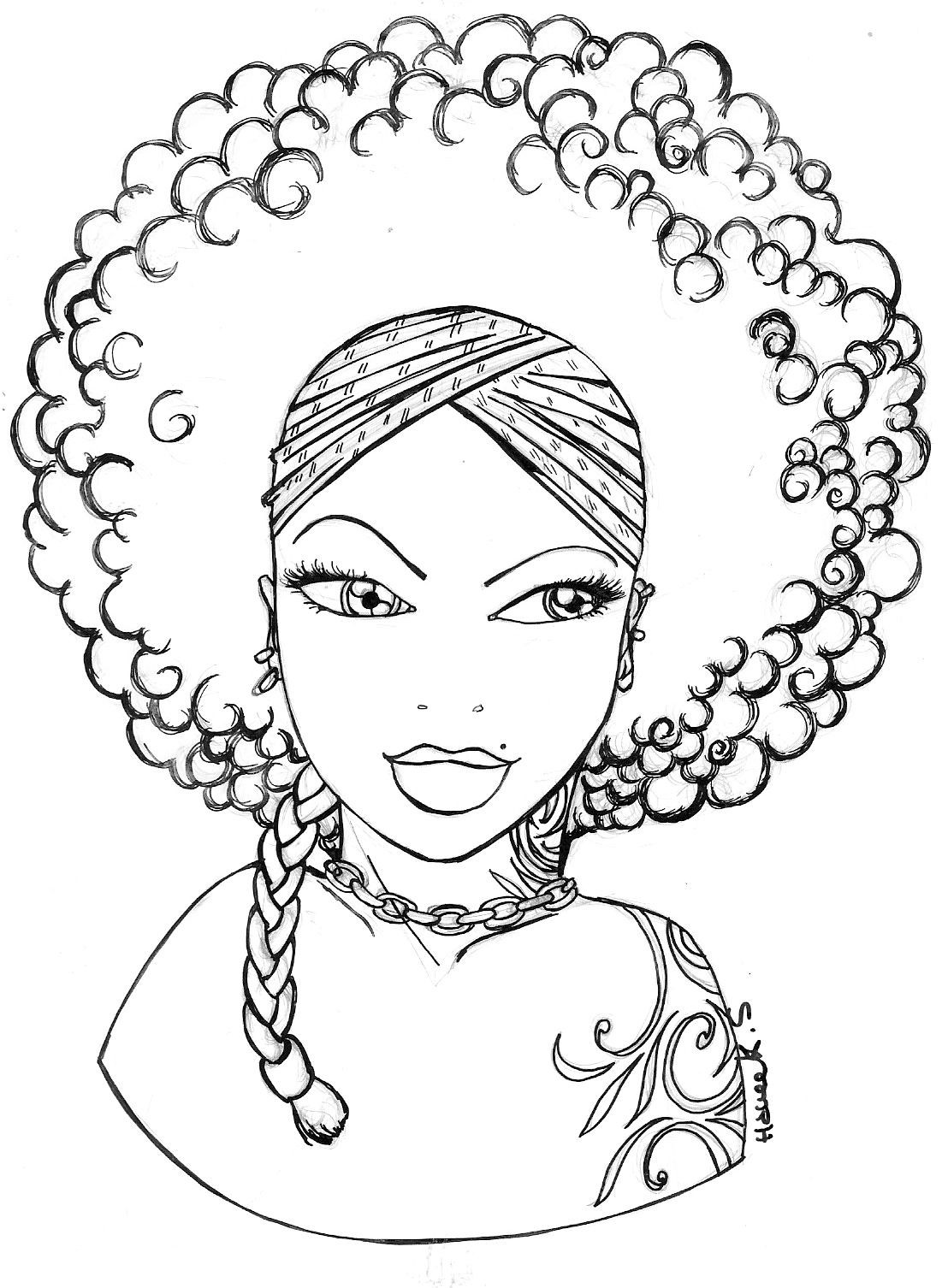 black girl coloring pages for adults