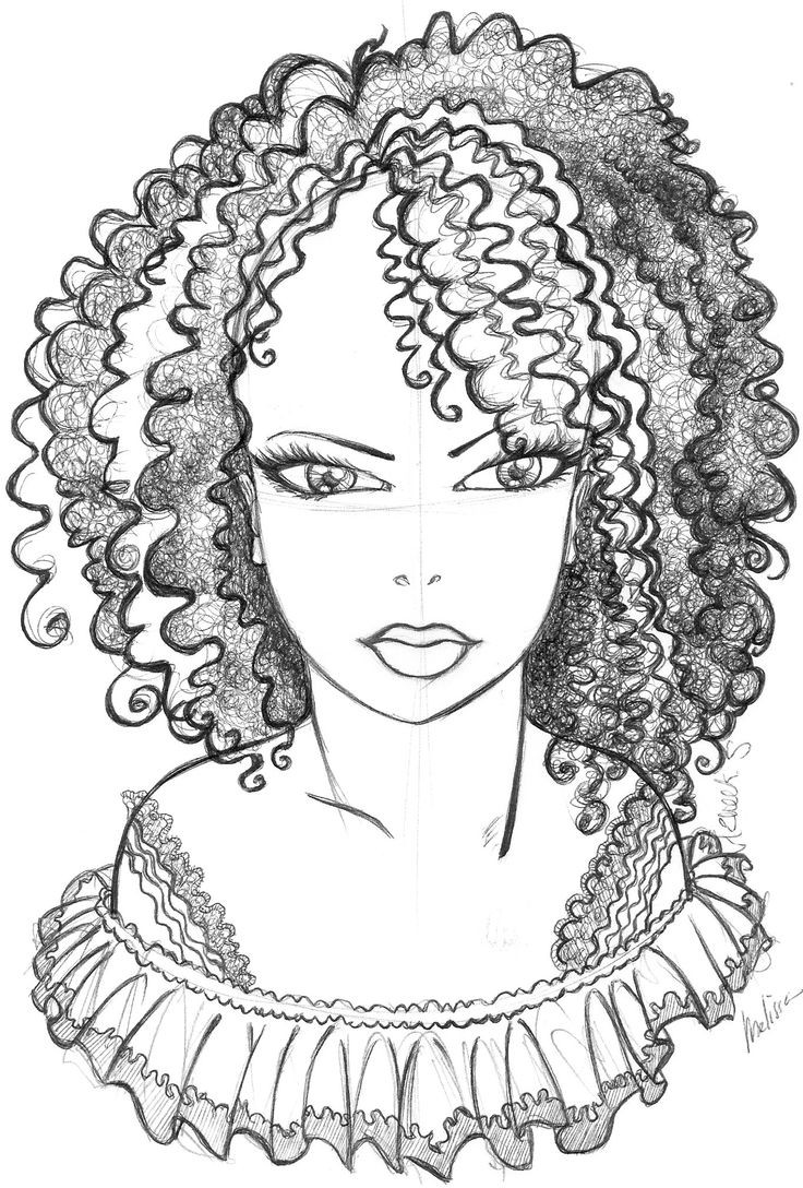 Coloring Pages Black Girls
 Black Girl Afro Drawing at GetDrawings