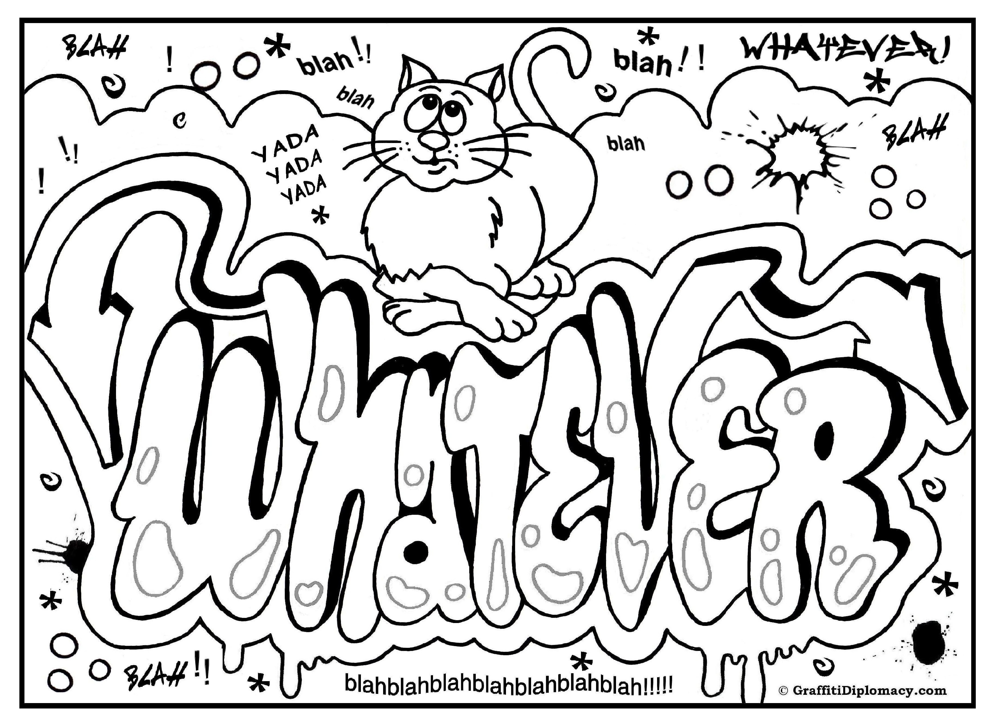 Coloring Pages Boys Are Whatever
 OMG Another Graffiti Coloring Book of Room Signs Learn