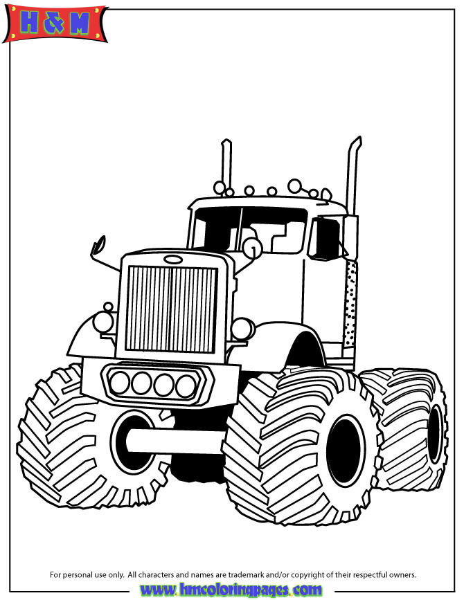 Coloring Pages Boys Monster Truck
 Big Rig Monster Truck For Boys Coloring Page