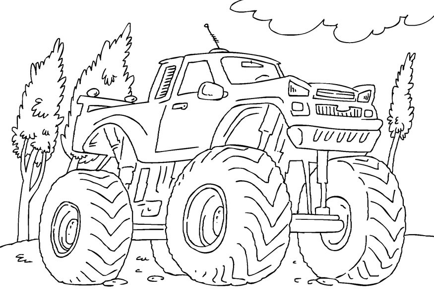 Coloring Pages Boys Monster Truck
 Free Printable Monster Truck Coloring Pages For Kids