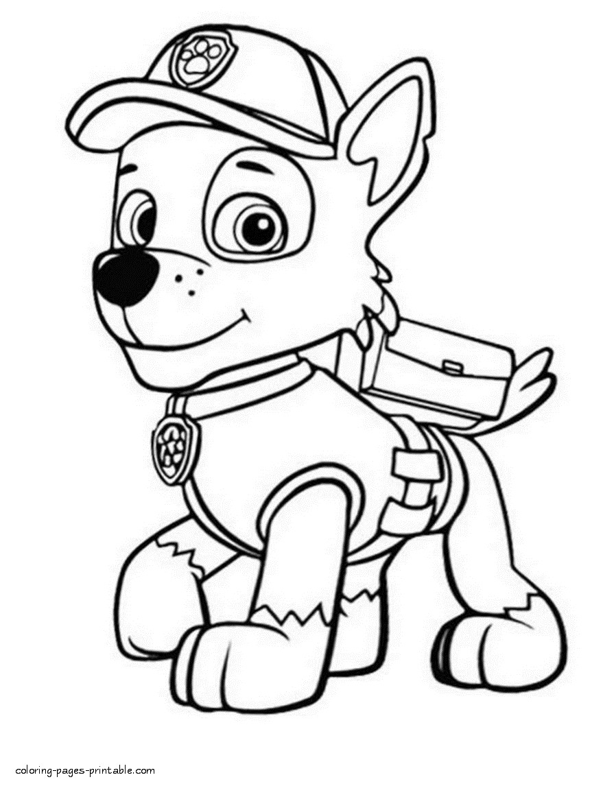 Coloring Pages Boys Paw Patrol Easter
 Printable Rocky coloring pages Paw Patrol COLORING