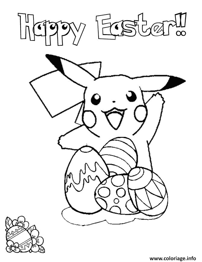 Coloring Pages Boys Paw Patrol Easter
 Coloriage Pikachu Easter dessin