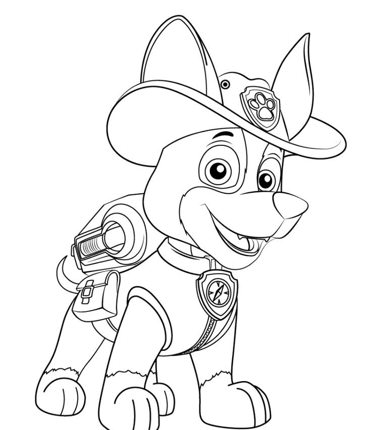 Coloring Pages Boys Paw Patrol Easter
 PAW Patrol New Pup Tracker Coloring Page