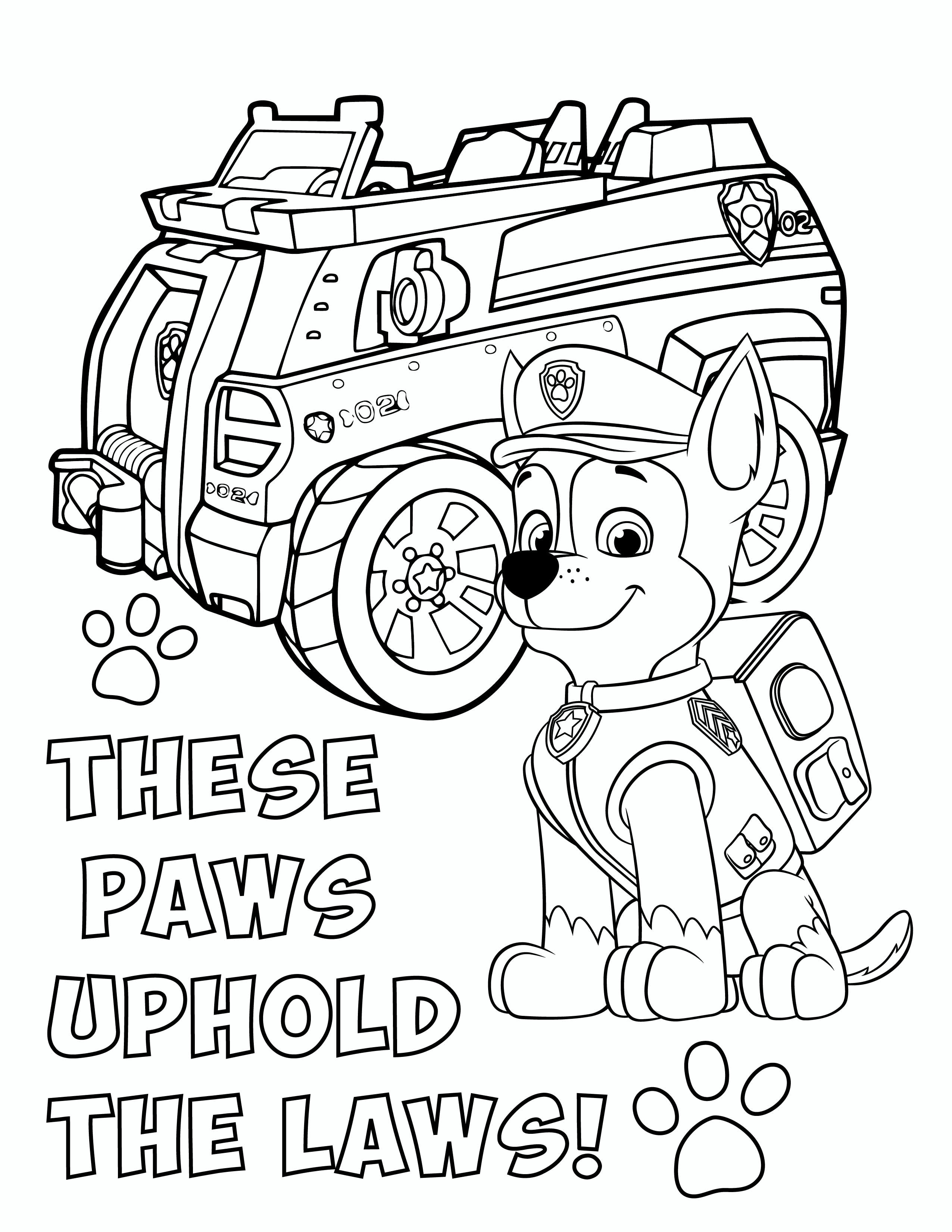 Coloring Pages Boys Paw Patrol
 Free PAW Patrol Coloring Pages